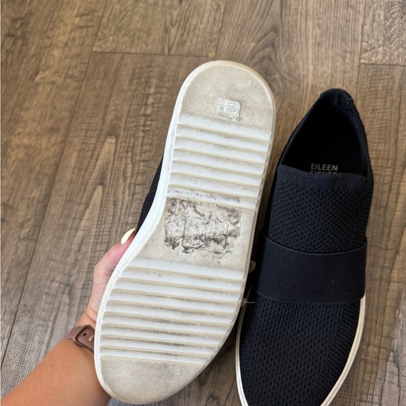 Eileen Fisher Pari Platform Knit Slip On Sneakers- Black- Size 8 - Picture 3 of 3